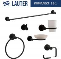 Набор аксессуаров для ванной Lauter 21TS20116+21TS20114+21T2010+21TS2018+21TS20112+21TS2016 (Matt Bl