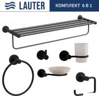 Набор аксессуаров для ванной Lauter 21TS20116+21TS20114+21T2010+21TS2018+21TS20112+21TS2012 (Matt Bl