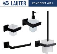 Набор аксессуаров для ванной Lauter 21SH71062 + 21SH71092 + 21SH71072 + 21SH71112 (Matt Black, 4 пре