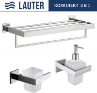 Набор аксессуаров для ванной Lauter 21SH71061 + 21SH71091 + 21SH71151 (Chrome, 3 предмета)