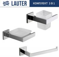 Набор аксессуаров для ванной Lauter 21SH71061 + 21SH71051 + 21SH71071 (Chrome, 3 предмета)
