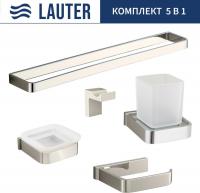 Набор аксессуаров для ванной Lauter 21SH7061 + 21SH7051 + 21SH7091 + 21SH7101 + 21SH8371 (Chrome, 5