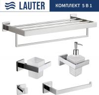 Набор аксессуаров для ванной Lauter 21SH71061 + 21SH71091 + 21SH71071 + 21SH71091 + 21SH71151 (Chrom