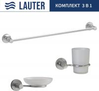 Набор аксессуаров для ванной Lauter 21TS20115 + 21TS20113 + 21TS2013 (Chrome, 3 предмета)