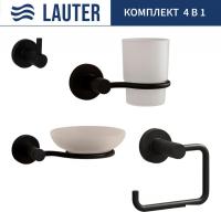 Набор аксессуаров для ванной Lauter 21TS20116 + 21TS20114 + 21T2010 + 21TS20112 (Matt Black, 4 предм