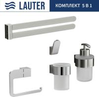 Набор аксессуаров для ванной Lauter 21TS3018 + 21TS3020 + 21TS3010 + 21TS3014 + 21TS3003 (Chrome, 5