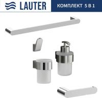 Набор аксессуаров для ванной Lauter 21TS3018 + 21TS3020 + 21TS3010 + 21TS3012 + 21TS3005 (Chrome, 5