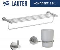 Набор аксессуаров для ванной Lauter 21TS20115 + 21TS2019 + 21TS2011 (Chrome, 3 предмета)