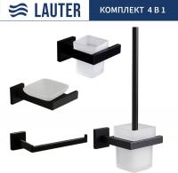 Набор аксессуаров для ванной Lauter 21SH71062 + 21SH71052 + 21SH71072 + 21SH71112 (Matt Black, 4 пре