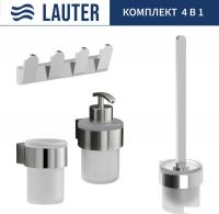 Набор аксессуаров для ванной Lauter 21TS3018 + 21TS3020 + 21TS3008 + 21TS3022 (Chrome, 4 предмета)