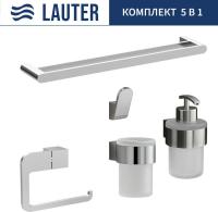Набор аксессуаров для ванной Lauter 21TS3018 + 21TS3020 + 21TS3010 + 21TS3014 + 21TS3001 (Chrome, 5