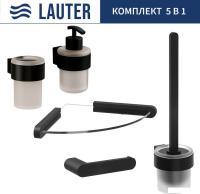 Набор аксессуаров для ванной Lauter 21TS3019 + 21TS3021 + 21TS3013 + 21TS3008 + 21TS3023 (Matt Black