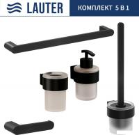 Набор аксессуаров для ванной Lauter 21TS3019 + 21TS3021 + 21TS3013 + 21TS3006 + 21TS3023 (Matt Black