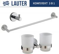 Набор аксессуаров для ванной Lauter 21SH72081 + 21SH72091 + 21SH70011 (Chrome, 3 предмета)