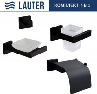 Набор аксессуаров для ванной Lauter 21SH71062 + 21SH71052 + 21SH71102 + 21SH71092 (Matt Black, 4 пре