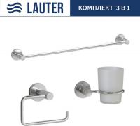Набор аксессуаров для ванной Lauter 21TS20115 + 21TS20111 + 21TS2015 (Chrome, 3 предмета)