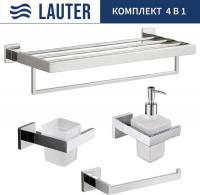 Набор аксессуаров для ванной Lauter 21SH71061 + 21SH71091 + 21SH71071 + 21SH71151 (Chrome, 4 предмет