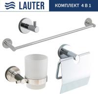 Набор аксессуаров для ванной Lauter 21SH72061 + 21SH72091 + 21SH72101 + 21SH70011 (Chrome, 4 предмет