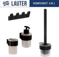 Набор аксессуаров для ванной Lauter 21TS3019 + 21TS3021 + 21TS3009 + 21TS3023 (Matt Black, 4 предмет