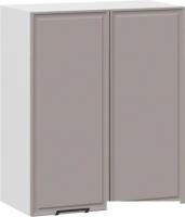 Шкаф навесной Трия Белладжио 1ВВ6 с двумя дверьми (белый/софт капучино)