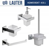 Набор аксессуаров для ванной Lauter 21SH71061 + 21SH71091 + 21SH71071 + 21SH71111 (Chrome, 4 предмет