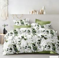 Евро комплект постельного белья Luxsonia Веточки оливы Евро Ви26-1426/220