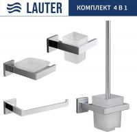 Набор аксессуаров для ванной Lauter 21SH71061 + 21SH71051 + 21SH71071 + 21SH71111 (Chrome, 4 предмет