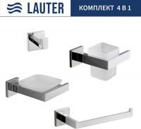 Набор аксессуаров для ванной Lauter 21SH71061 + 21SH71051 + 21SH71071 + 21SH71091 (Chrome, 4 предмет