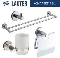 Набор аксессуаров для ванной Lauter 21SH72061 + 21SH72091 + 21SH72101 + 21SH70021 (Chrome, 4 предмет