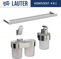 Набор аксессуаров для ванной Lauter 21TS3016 + 21TS3020 + 21TS3010 + 21TS3001 (Chrome, 4 предмета)