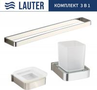Набор аксессуаров для ванной Lauter 21SH7061 + 21SH7051 + 21SH8371 (Chrome, 3 предмета)