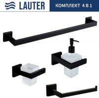 Набор аксессуаров для ванной Lauter 21SH71062 + 21SH71092 + 21SH71072 + 21SH71012 (Matt Black, 4 пре