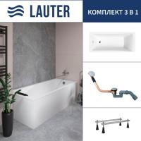 Ванна Lauter Aurora 170x70 21010070 (с ножками и сифоном 21Y11020 хром)