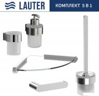 Набор аксессуаров для ванной Lauter 21TS3018 + 21TS3020 + 21TS3012 + 21TS3007 + 21TS3022 (Chrome, 5