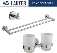 Набор аксессуаров для ванной Lauter 21SH72081 + 21SH72091 + 21SH70021 (Chrome, 3 предмета)