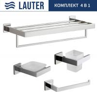 Набор аксессуаров для ванной Lauter 21SH71061 + 21SH71051 + 21SH71071 + 21SH71151 (Chrome, 4 предмет
