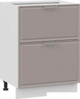 Шкаф напольный Трия Белладжио 1Н8Я2 с двумя ящиками (белый/софт капучино)