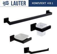 Набор аксессуаров для ванной Lauter 21SH71062 + 21SH71052 + 21SH71072 + 21SH71012 (Matt Black, 4 пре