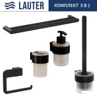 Набор аксессуаров для ванной Lauter 21TS3019 + 21TS3021 + 21TS3015 + 21TS3002 + 21TS3023 (Matt Black