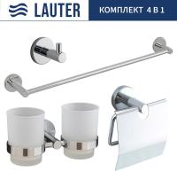 Набор аксессуаров для ванной Lauter 21SH72081 + 21SH72091 + 21SH72101 + 21SH70011 (Chrome, 4 предмет