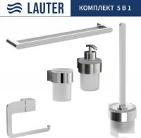 Набор аксессуаров для ванной Lauter 21TS3018 + 21TS3020 + 21TS3014 + 21TS3001 + 21TS3022 (Chrome, 5