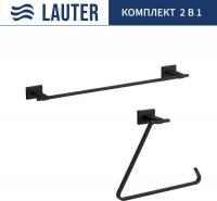 Набор аксессуаров для ванной Lauter 21TS1018 + 21TS1016 (Matt Black, 2 предмета)