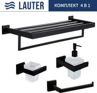 Набор аксессуаров для ванной Lauter 21SH71062 + 21SH71092 + 21SH71072 + 21SH71152 (Matt Black, 4 пре