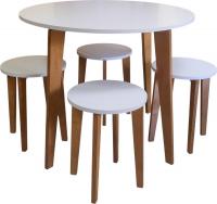 Обеденная группа Mio Tesoro Леванто (белый/дуб натуральный)