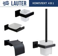 Набор аксессуаров для ванной Lauter 21SH71062 + 21SH71052 + 21SH71102 + 21SH71112 (Matt Black, 4 пре