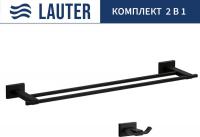 Набор аксессуаров для ванной Lauter 21TS1010 + 21TS1012 (Matt Black, 2 предмета)