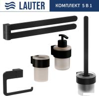 Набор аксессуаров для ванной Lauter 21TS3019 + 21TS3021 + 21TS3015 + 21TS3004 + 21TS3023 (Matt Black
