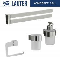 Набор аксессуаров для ванной Lauter 21TS3018 + 21TS3020 + 21TS3014 + 21TS3003 (Chrome, 4 предмета)