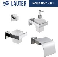 Набор аксессуаров для ванной Lauter 21SH71061 + 21SH71091 + 21SH71101 + 21SH71091 (Chrome, 4 предмет