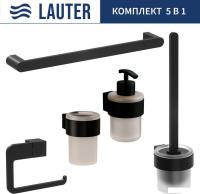 Набор аксессуаров для ванной Lauter 21TS3019 + 21TS3021 + 21TS3015 + 21TS3006 + 21TS3023 (Matt Black